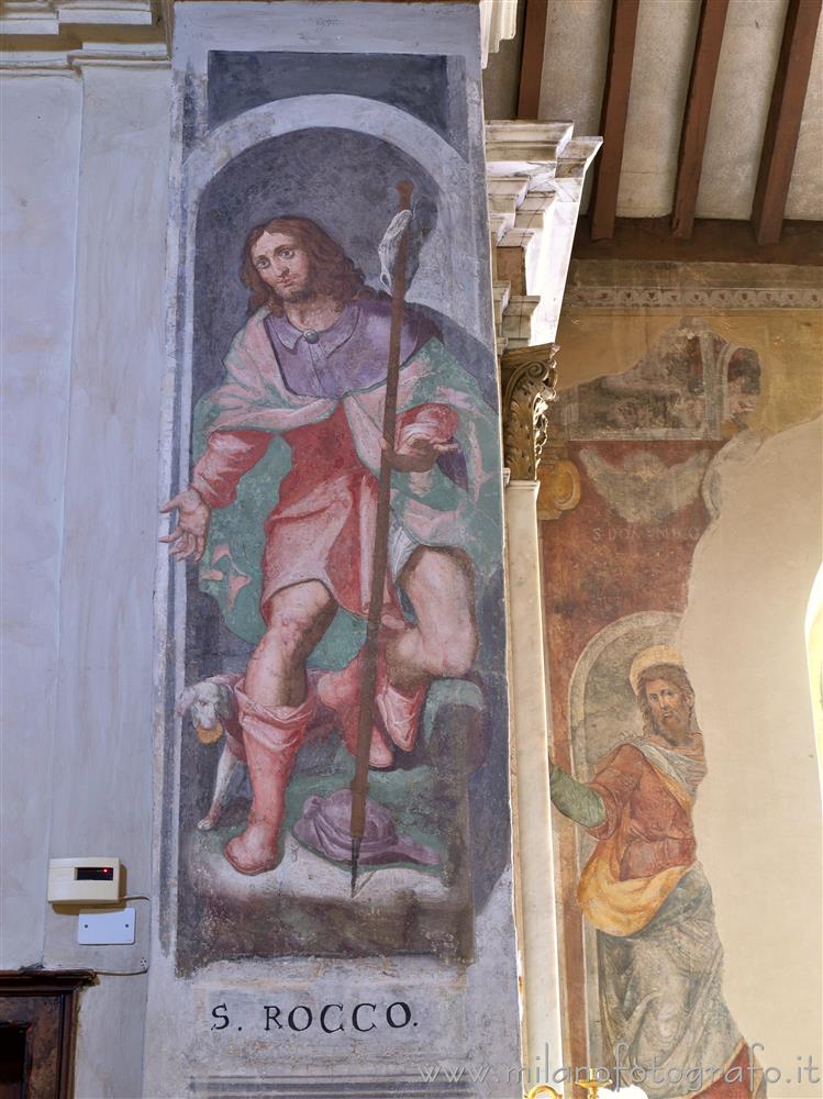 Trezzano sul Naviglio (Milan, Italy) - Fresco of San Rocco in the Church of Sant'Ambrogio